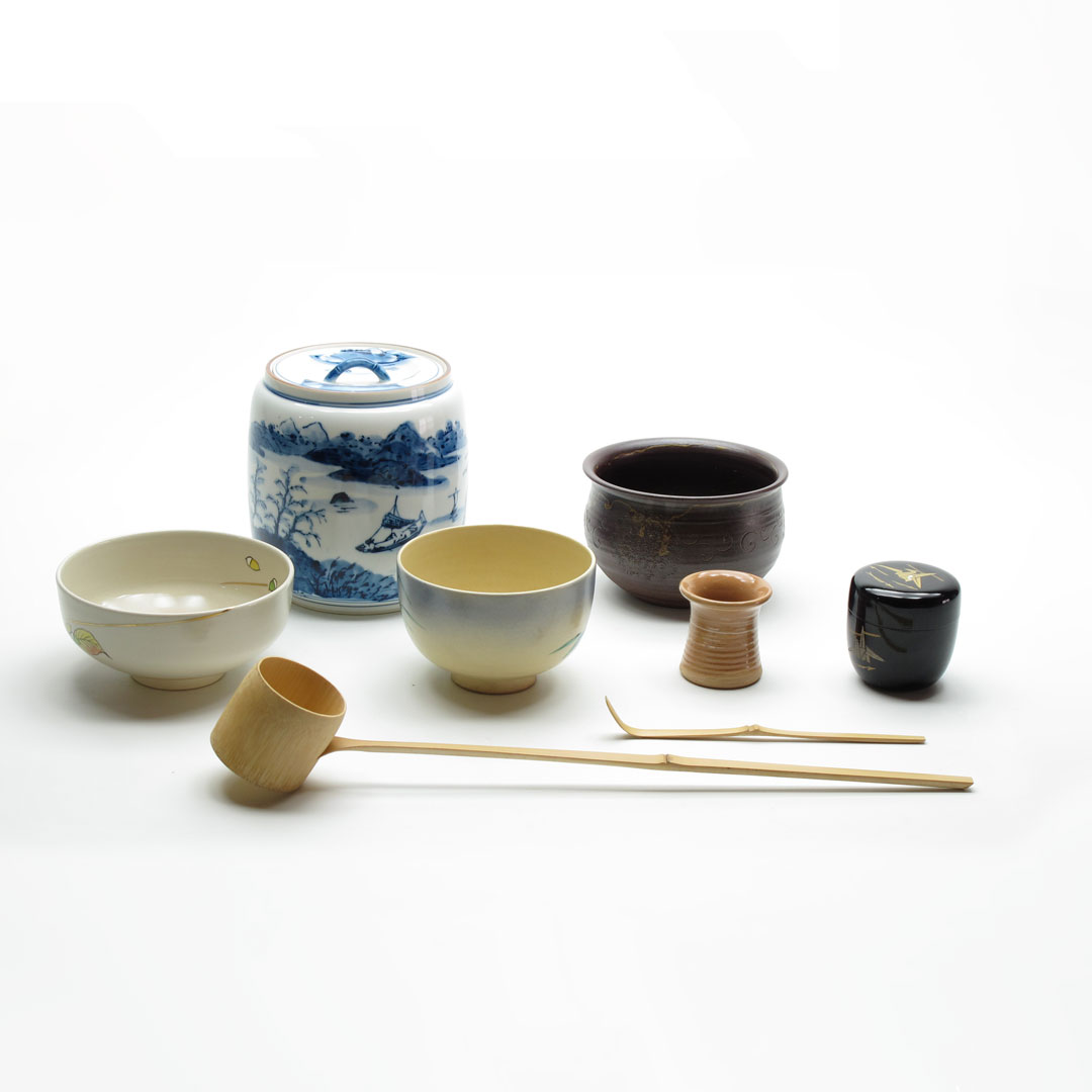 茶道具 茶道具セット 茶道具セット+茶釜セット (茶碗や茶道具の柄や形は写真